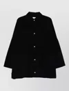 Totême Corduroy Overshirt Jacket Long Sleeves Pockets In Black