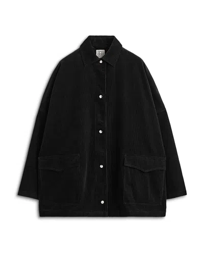 Totême Corduroy Overshirt Jacket In Black