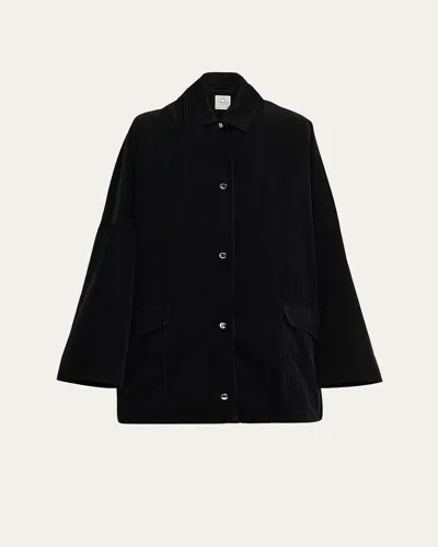 Totême Toteme Organic Cotton Corduroy Overshirt Jacket In Black