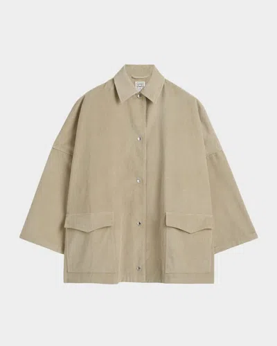 Totême Corduroy Oversized Shirt Jacket In Brown