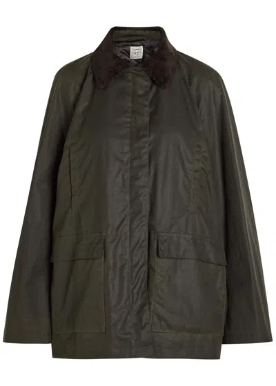 Totême Toteme Corduroy-trimmed Waxed Cotton Jacket In Multi