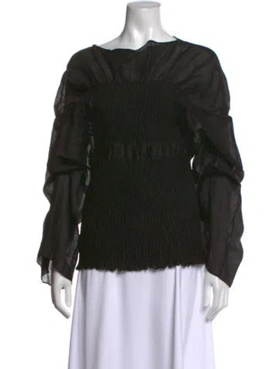 Pre-owned Totême Coripe Blouse Linen Top In Black