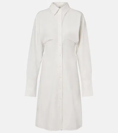 Totême Cotton And Linen Shirt Dress In White
