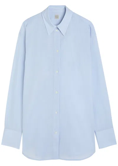 Totême Toteme Cotton And Linen-blend Shirt In Blue