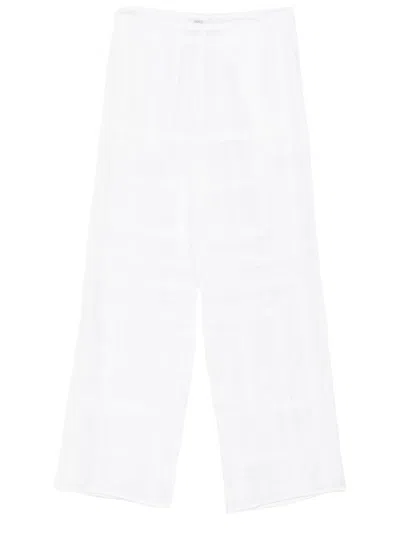 Totême Toteme Cotton And Silk Pants In White