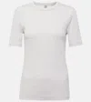 Totême Fine-ribbed Cotton T-shirt In Grey