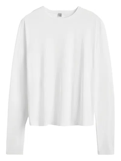 Totême Classic Long-sleeve Lyocell And Cotton T-shirt In White