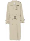 Totême Double-breasted Trench Coat Belted Waist In Neutral