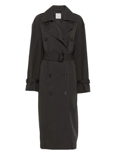 Totême Toteme Cotton Blend Trench Coat In Black