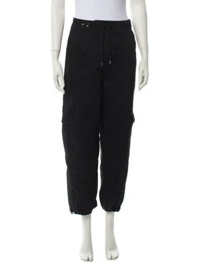 Pre-owned Totême Cotton Cargo Trousers Straight Leg Pants In Black