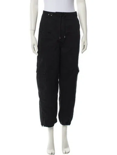 Pre-owned Totême Cotton Cargo Trousers Straight Leg Pants In Black