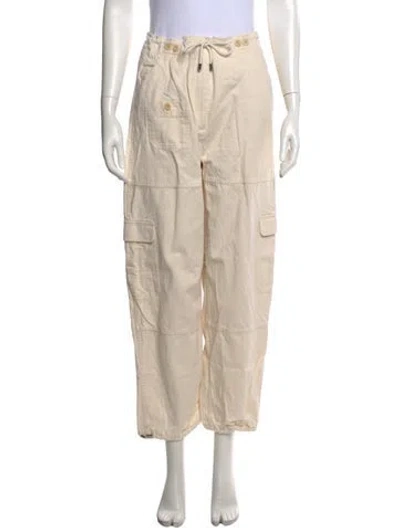 Pre-owned Totême Cotton Cargo Trousers Wide Leg Pants In Neutral