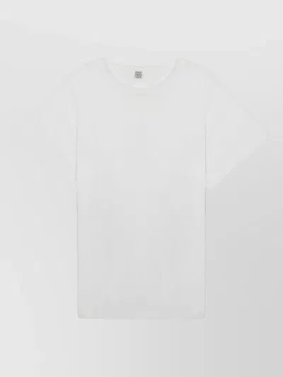 Totême Cotton Crew Neck Short Sleeve T-shirt In White