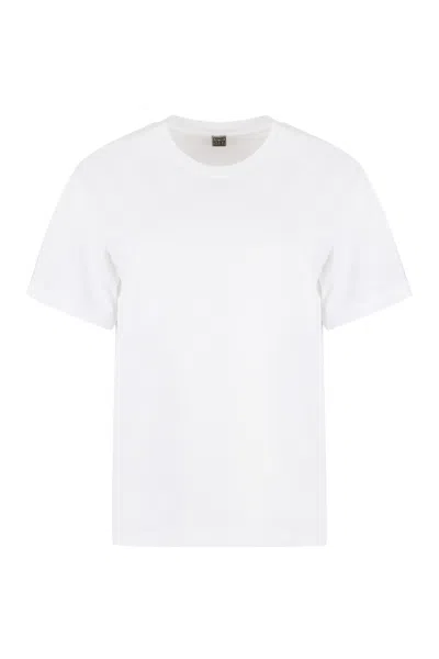 Totême Toteme Cotton Crew-neck T-shirt In White