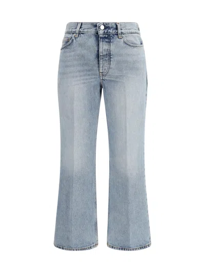 Totême Toteme Cotton Flared-hem Jeans In Blue