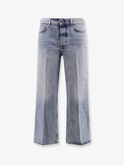 Totême Cotton Jeans With Flared Bottom In Blue