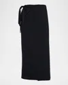 Totême Cotton Midi Wrap Skirt In Black