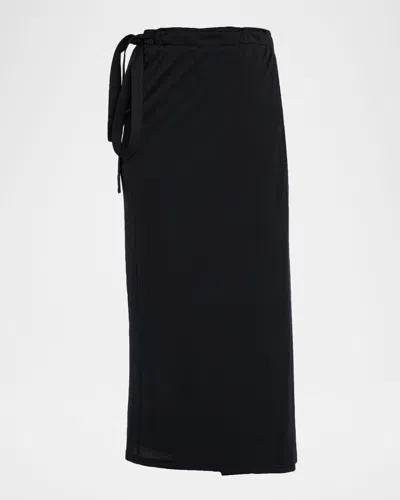 Totême Cotton Midi Wrap Skirt In Black
