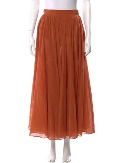 Pre-owned Totême Cotton Org Blend Pleat Skirt Midi Length Skirt In Orange