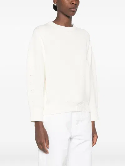 Totême Toteme Cotton Oversized Sweater In White