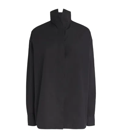 Totême Toteme Cotton Poplin Sharp Shirt In Black