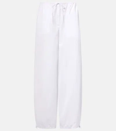Totême Toteme Organic Cotton Drawstring Trousers In White