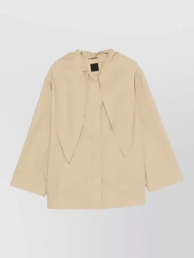 Totême Toteme Main Cotton Scarfed Blouson Jacket In Brown