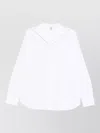 Totême Cotton Shirt Long Sleeves Curved Hem In White