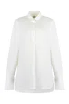 Totême Curved Hem Buttoned Shirt In White