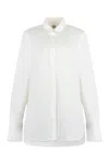 Totême Curved Hem Buttoned Shirt In White
