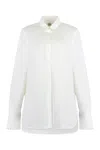 Totême Curved Hem Buttoned Shirt In White