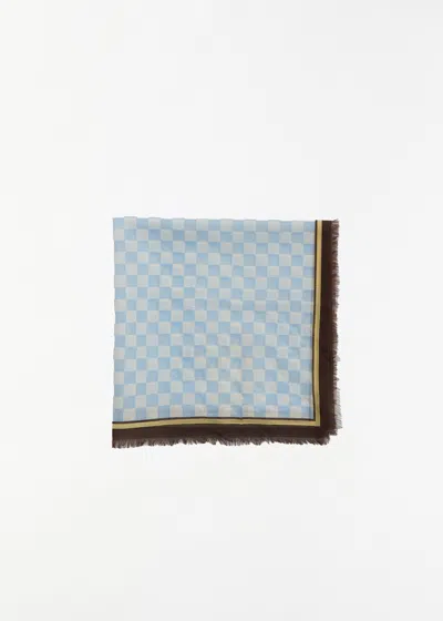 Totême Cotton Silk Scarf In Blue