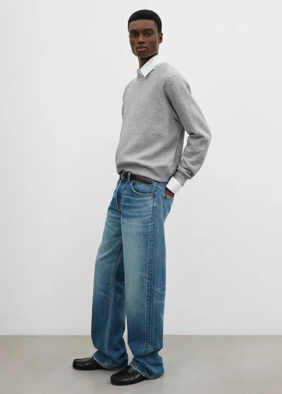 Totême Cotton Silk Sweatshirt Grey Melange In Gray
