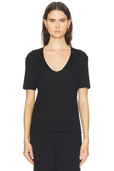 Totême Cotton Silk Tee In Black