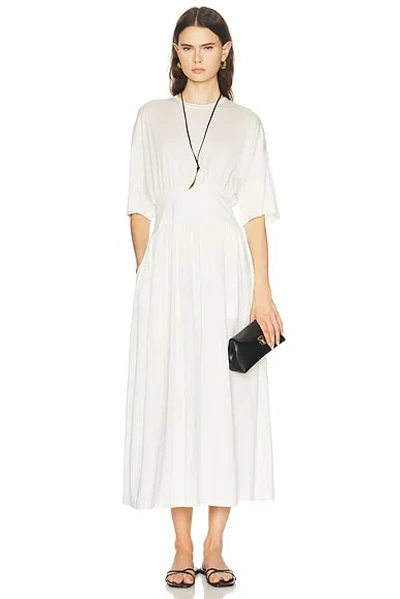 Totême Cotton Silk Tee Dress In White