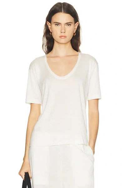 Totême Cotton Silk Tee In White