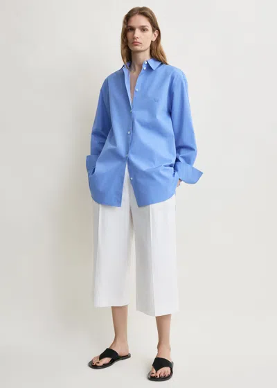 Totême Cotton Summer Shirt Cornflower Petite In Blue