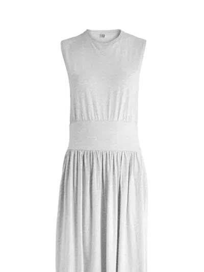 Totême Toteme Cotton Tea Dress P.grey Melange In Gray