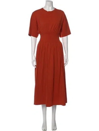 Pre-owned Totême Cotton Tee Dress Midi Length Dress In Orange