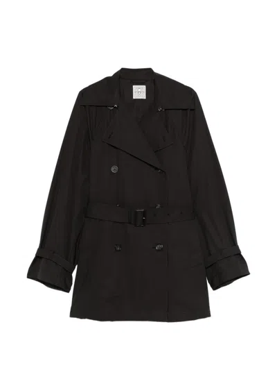 Totême Toteme Cotton Trench Coat In Black