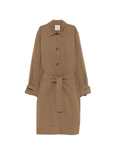 Totême Cotton Trench Coat In Brown