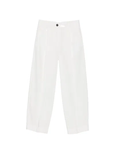 Totême Cotton Trousers In White