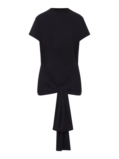 Totême Cotton T-shirt With Waist Belt In Black