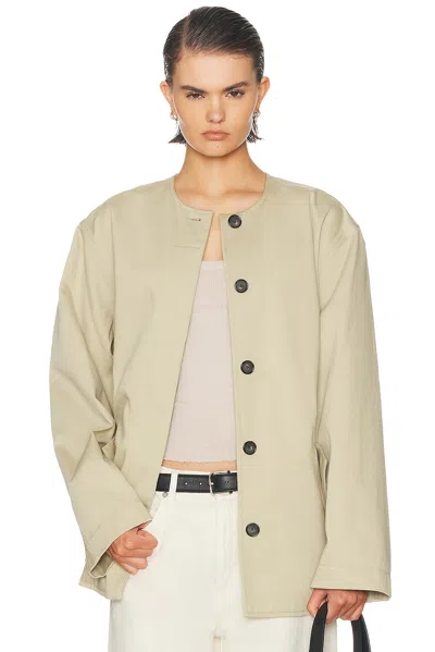 Totême Cotton Twill Jacket In Gray