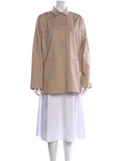 Pre-owned Totême Cotton-twill Pocket Shirt Long Sleeve Button-up Top In Neutral
