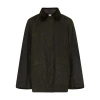 Totême Green Jacket With Corduroy Collar And Rear English Vents In Cotton Woman In Black