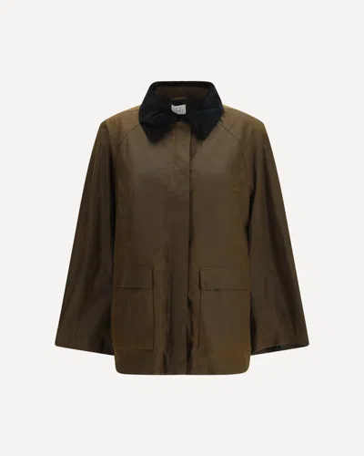 Totême Women Green Cotton Country Jacket, S Luxury Jackets For Women Darveys In Brown