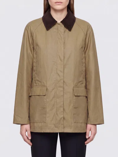 Totême Toteme Country Short Jacket In Organic Cotton With Velvet Collar In Brown