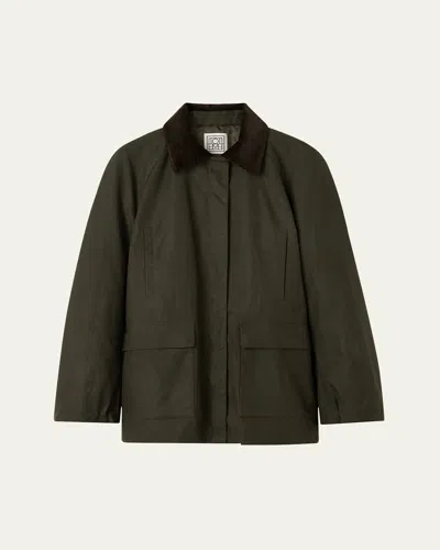 Totême Country Waxed Oversized Jacket In Green