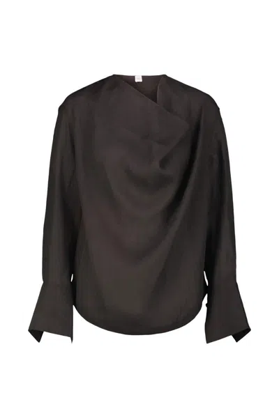 Totême Toteme Cowl Blouse Clothing In Black